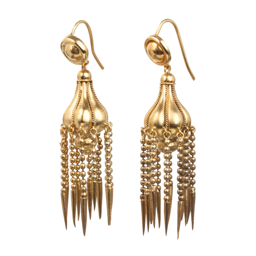 Victorian Era Gold Tassel Earrings