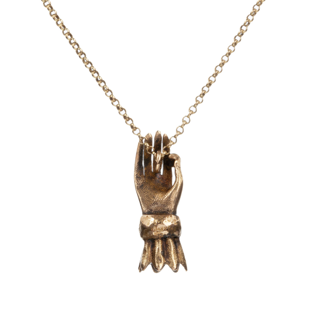 Georgian Era golden Hand necklace