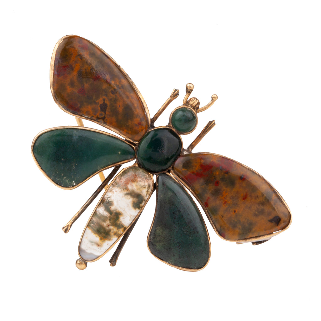 Georgian Hardstone Moth Brooch
