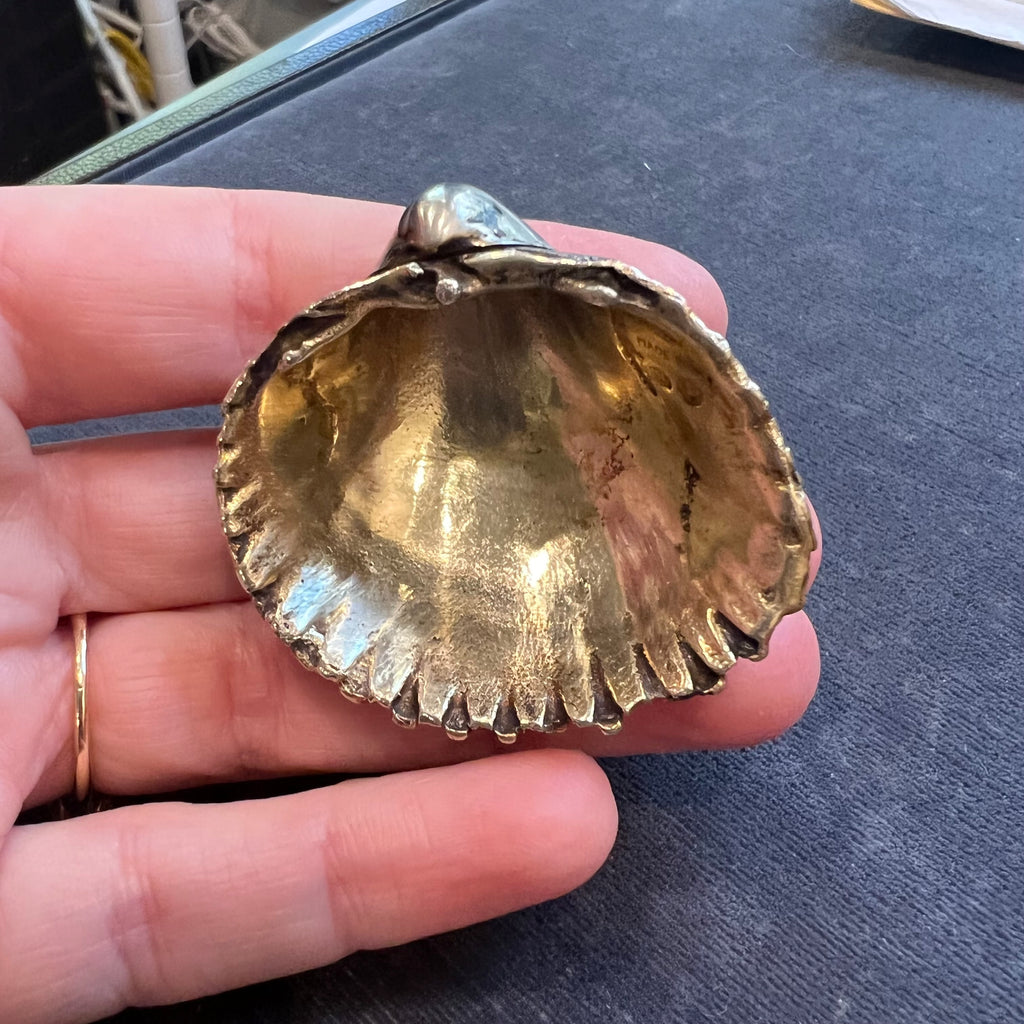 Antique Diminutive Sterling Silver Shell