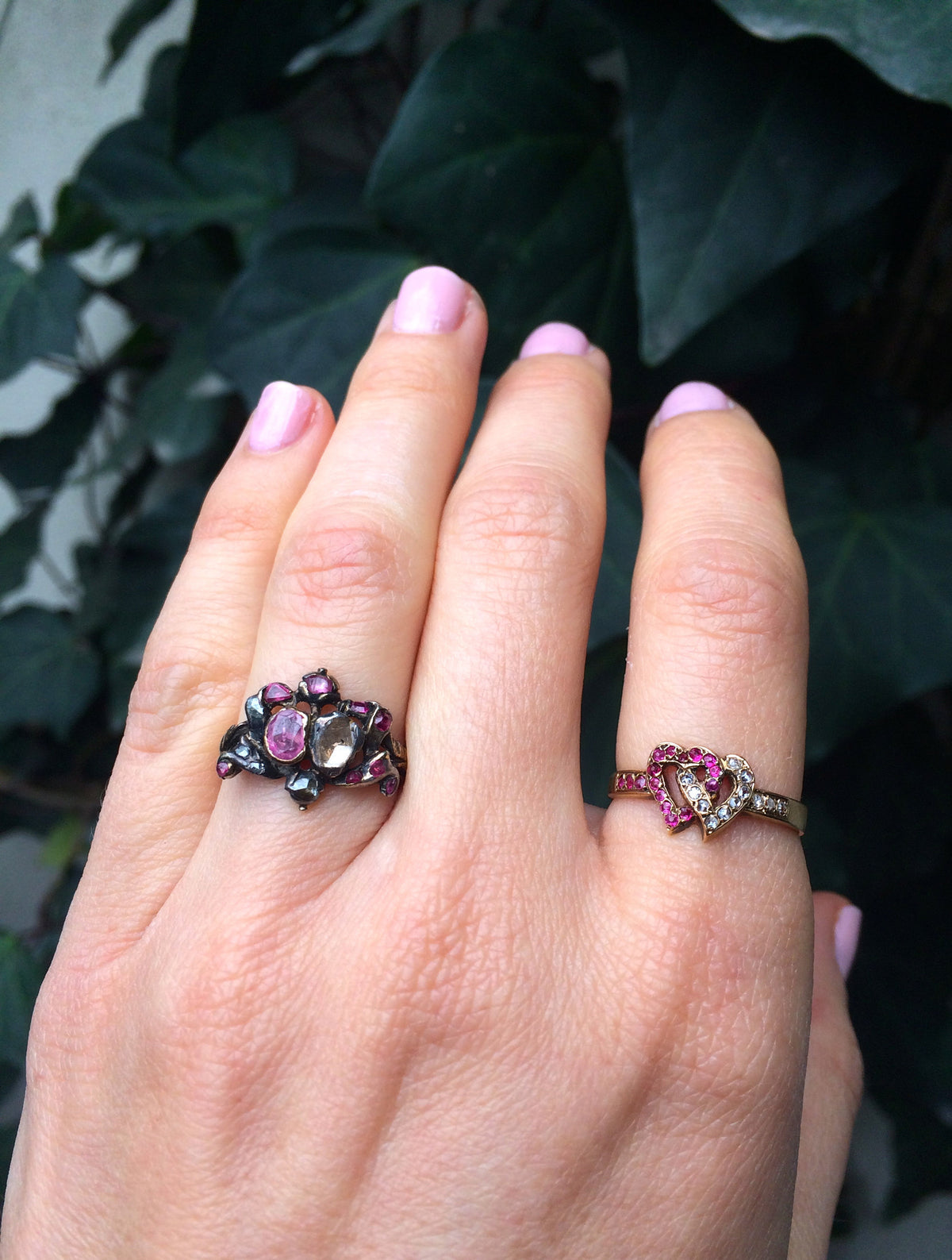 Georgian Diamond and Ruby Ring – Bell and Bird