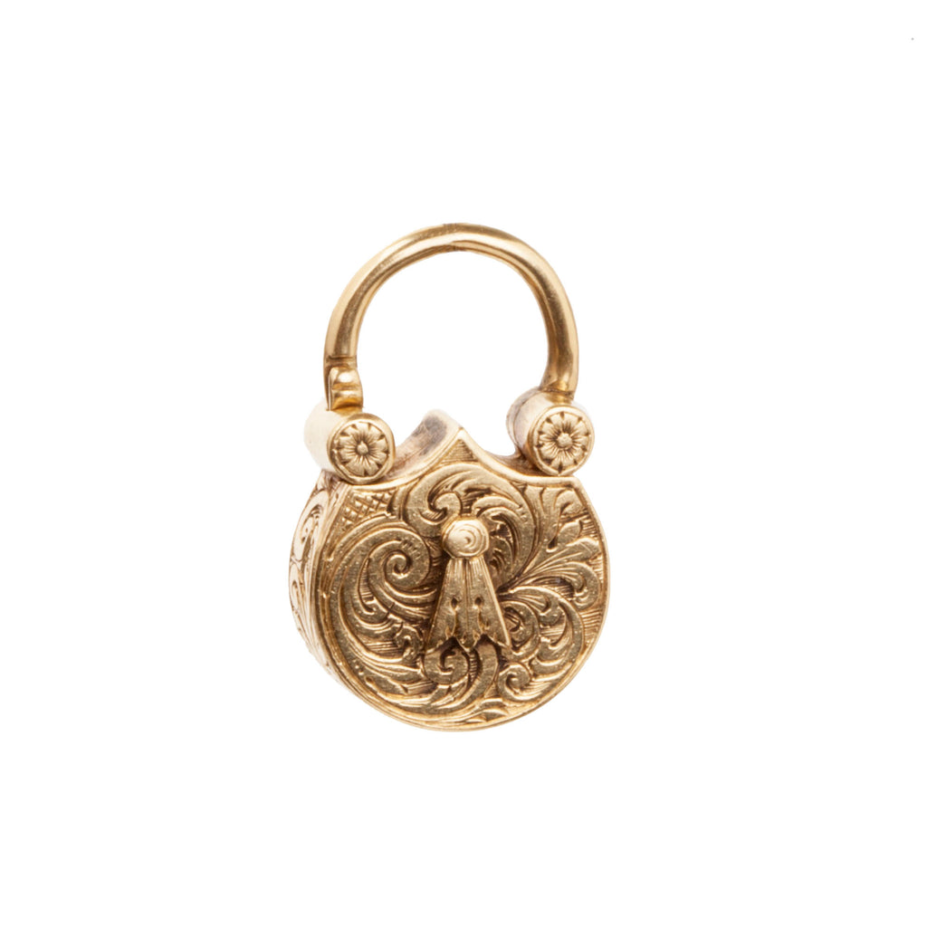 Victorian Gold Lock Love Token Pendant