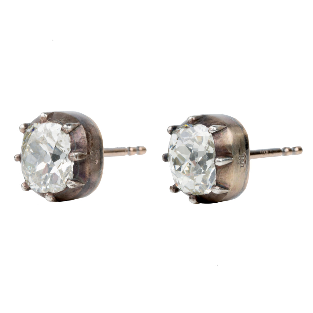 Bell & Bird Old Mine Cut Diamond Earrings