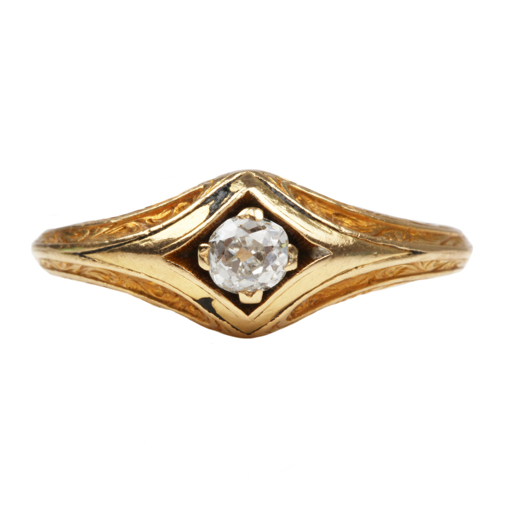 Victorian Era Single Stone Old Mine Diamond Ring