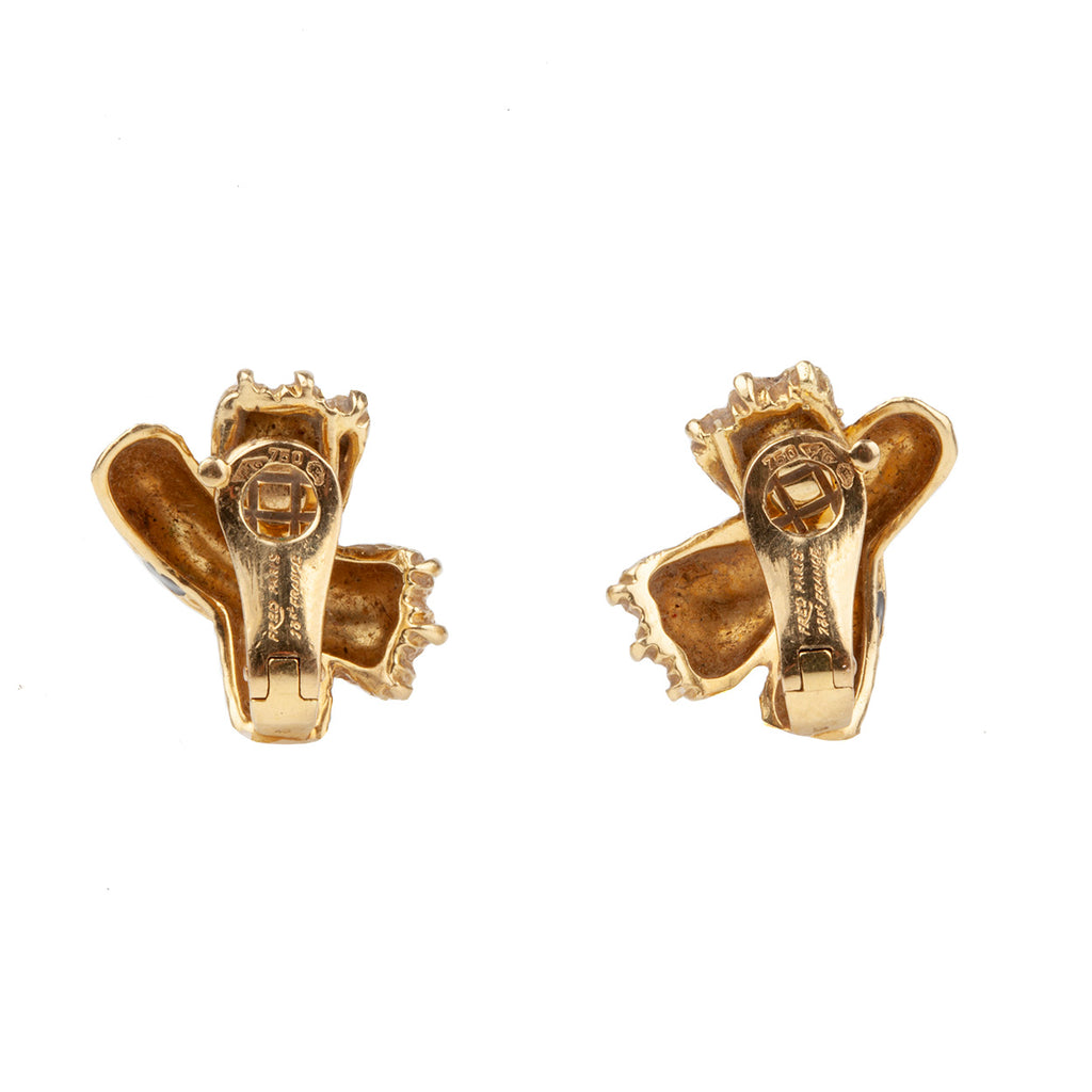 FRED of Paris  FÉLINE GOLD AND ENAMEL EARRINGS
