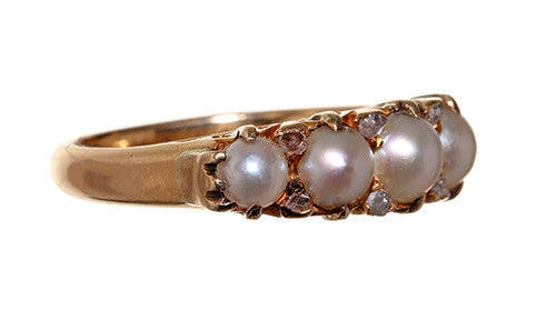Victorian Pearl and Diamond Ring