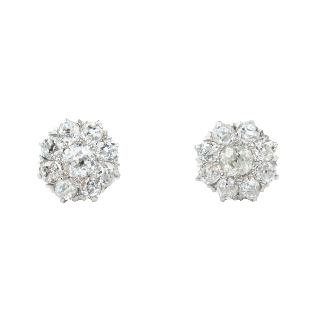 Turn of the century diamond cluster Earrings