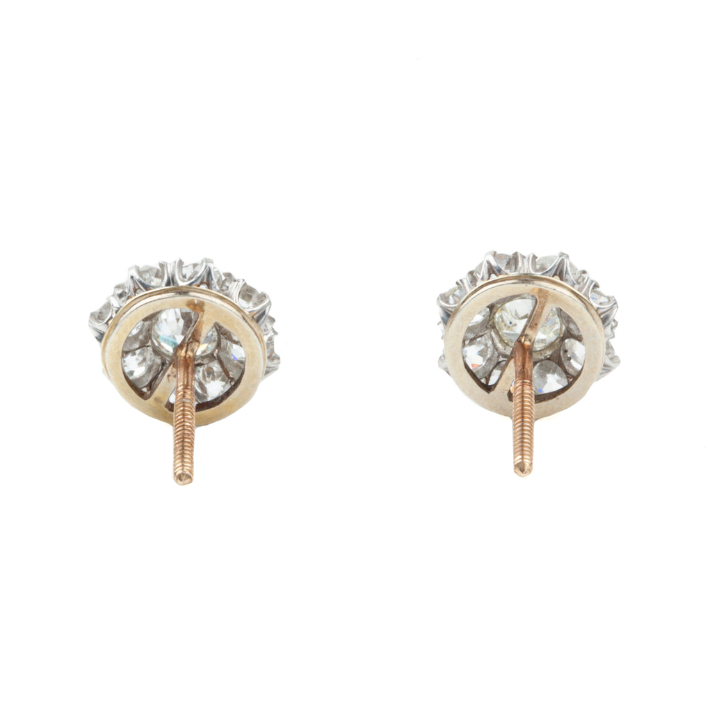 Turn of the century diamond cluster Earrings