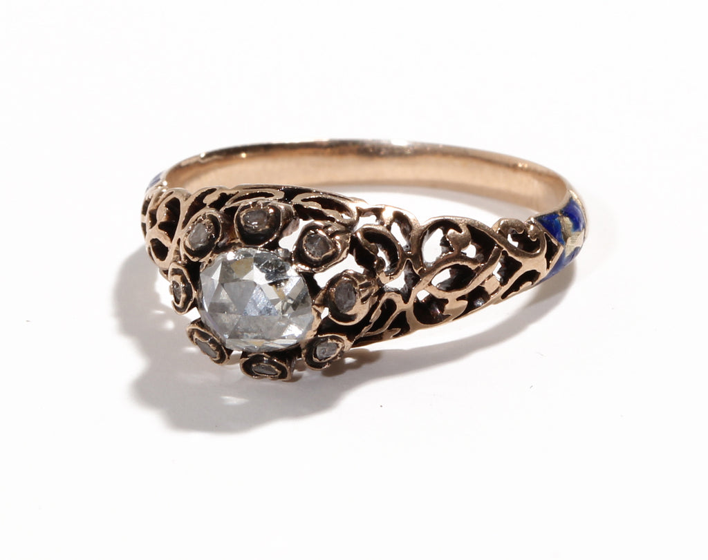 Pierced Rose Cut Diamond Ring