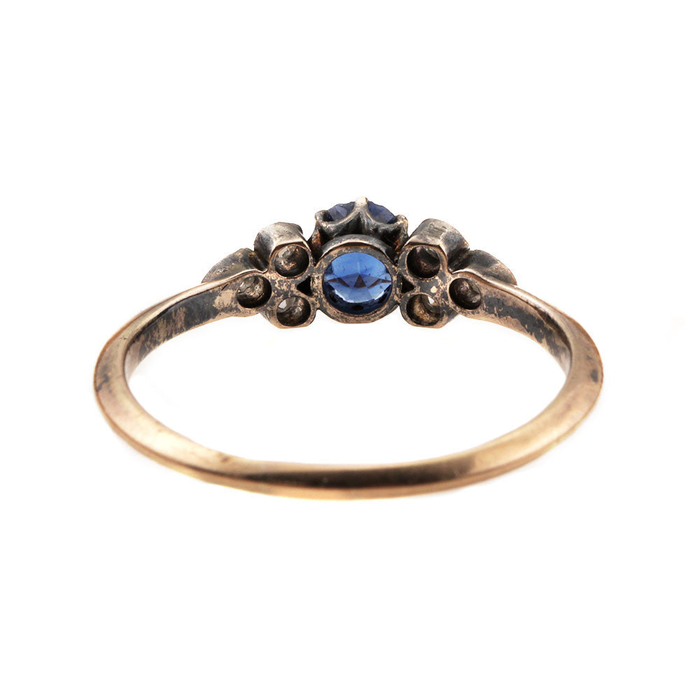 19th Century Sapphire & Rose Cut Diamond Ring