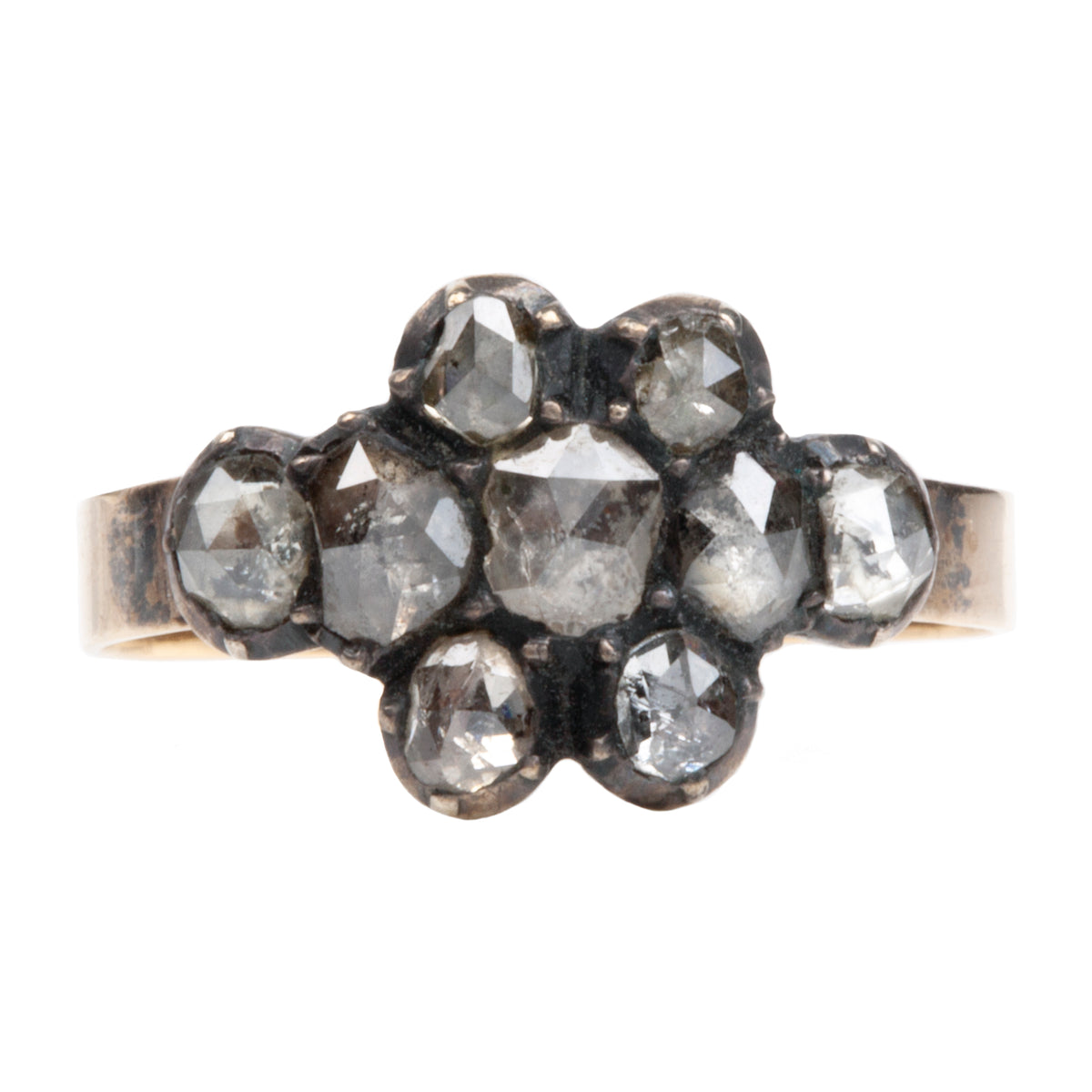 Georgian Era Rose Cut Diamond Cluster Ring – Bell and Bird