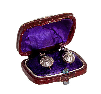 Victorian Rose Cut Diamond Earrings