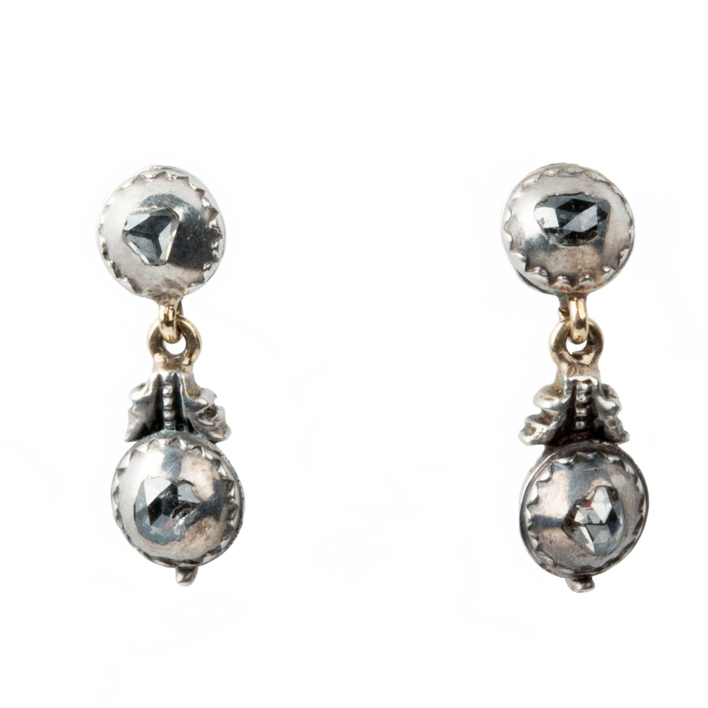 19th Century Rose Cut Diamond Earrings