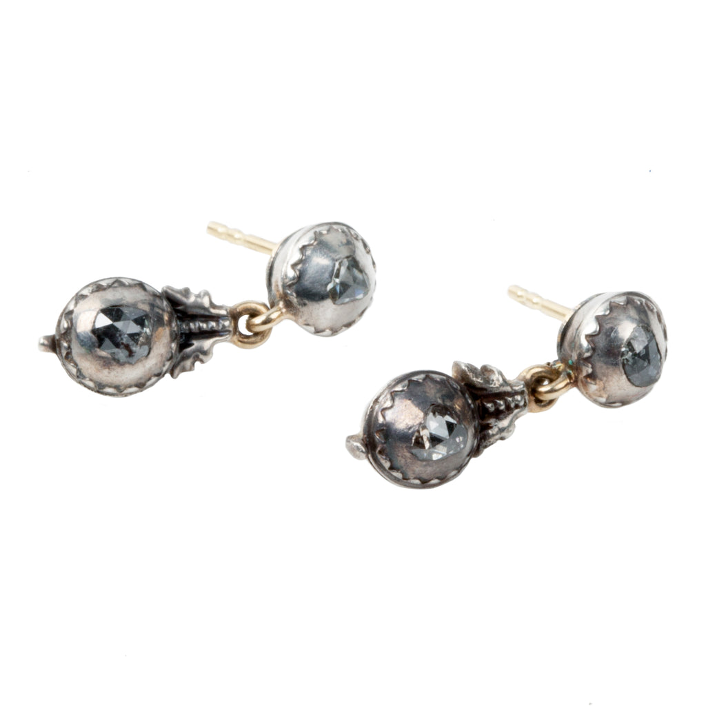 19th Century Rose Cut Diamond Earrings