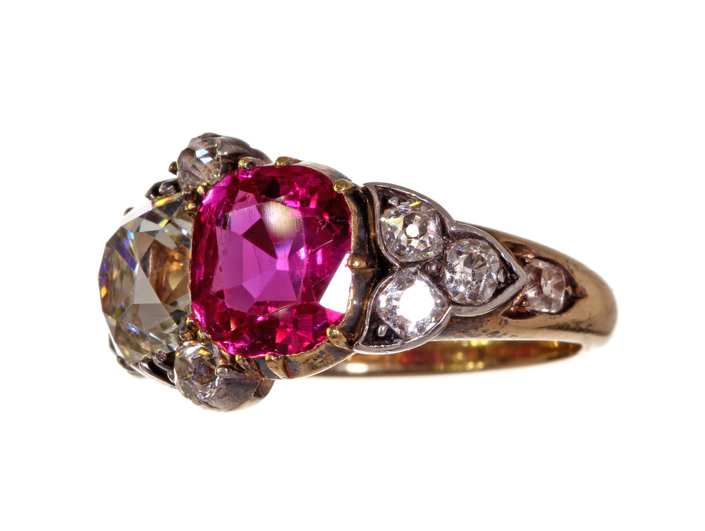 Mid 19th Century Ruby and Diamond Ring