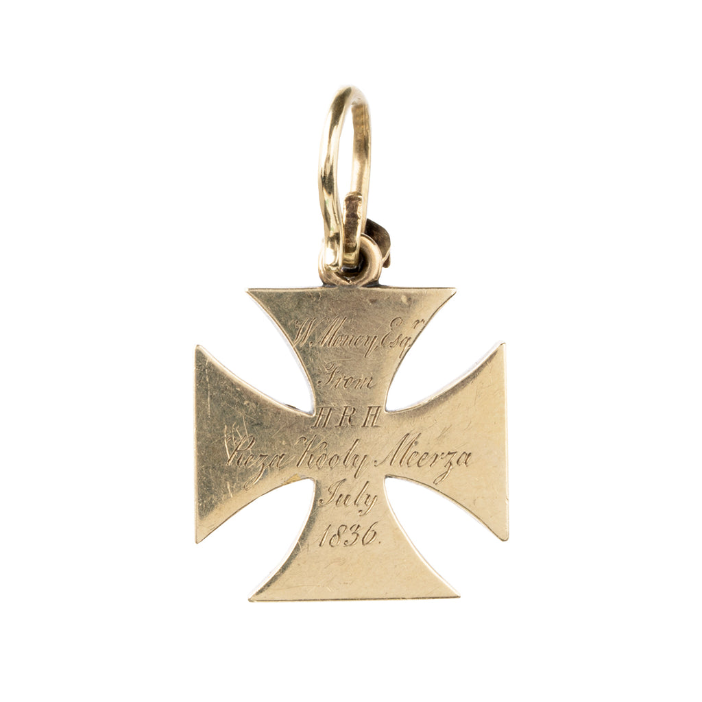 19th century Maltese cross ruby pendant
