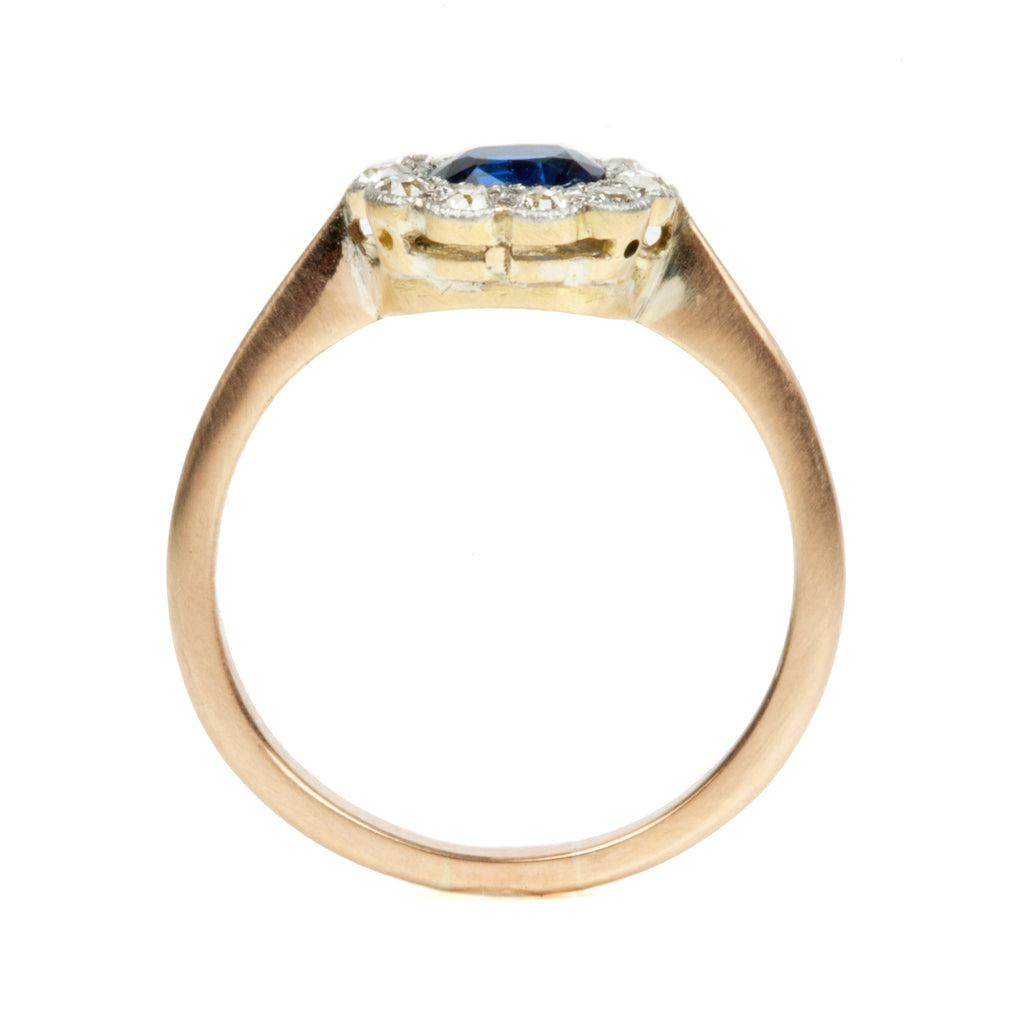 Early 20th Century Sapphire and Diamond Cluster Ring