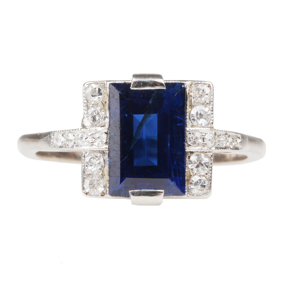 Art Deco Sapphire and Diamond Ring
