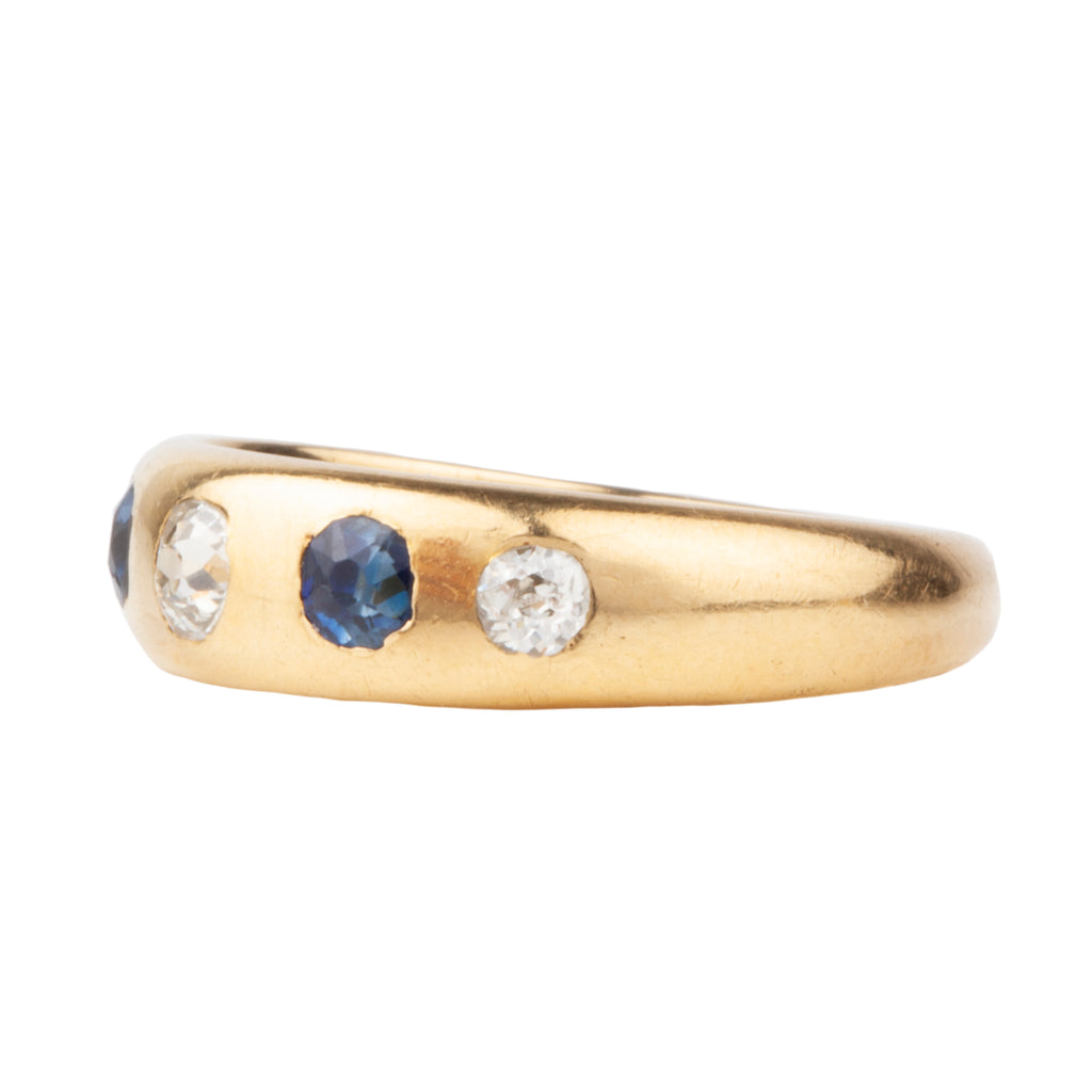 Edwardian era Five Stone Sapphire and Diamond Ring