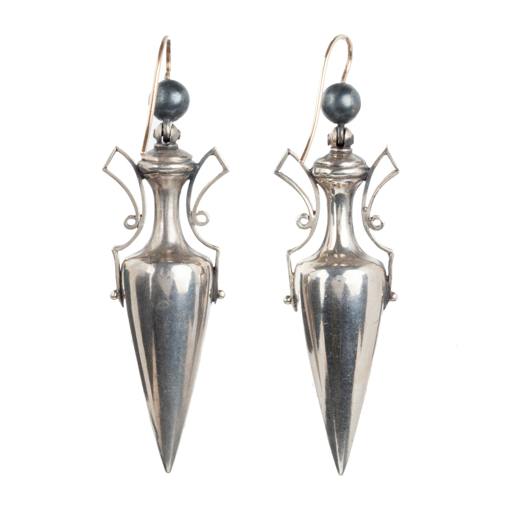 Victorian Era Amphora Earrings in Sterling Silver
