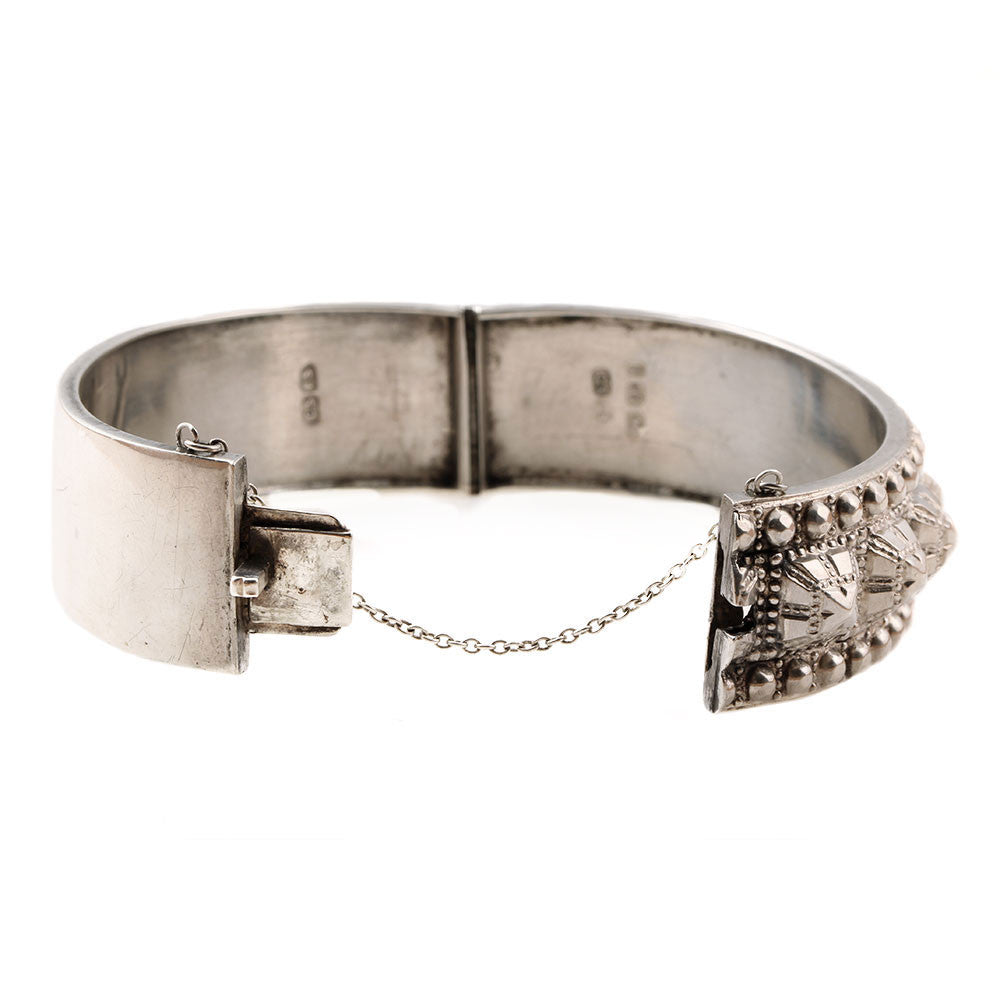 Victorian Sterling Silver Studded Bangle