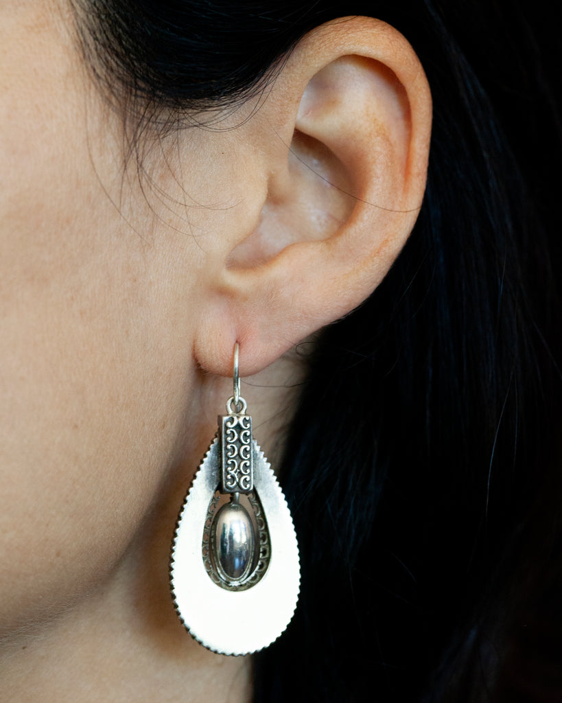 Victorian era silver Pendulum earrings