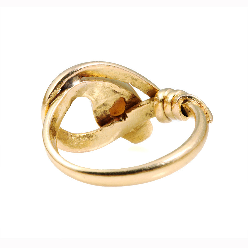 Victorian Era Pearl Gold Snake Ring