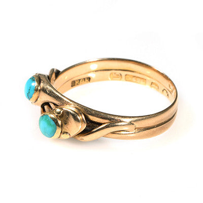 Victorian Turquoise Twin Snake Ring