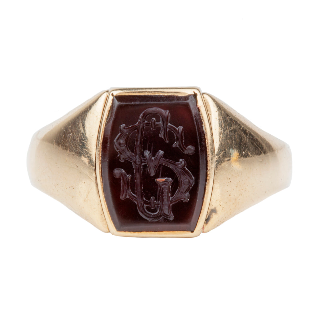 monogram carved ring