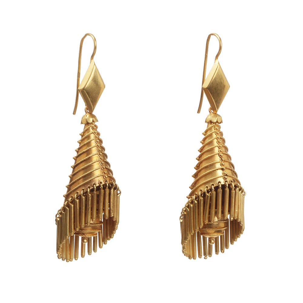 19th Century Gold Tassel Earrings