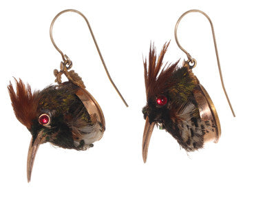 Victorian Taxidermy Hummingbird Earrings