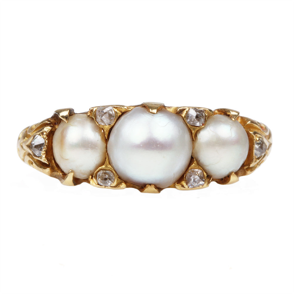 19th Century Pearl and Diamond Ring
