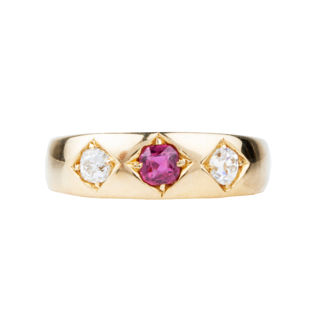 Edwardian Era Ruby and Diamond Ring