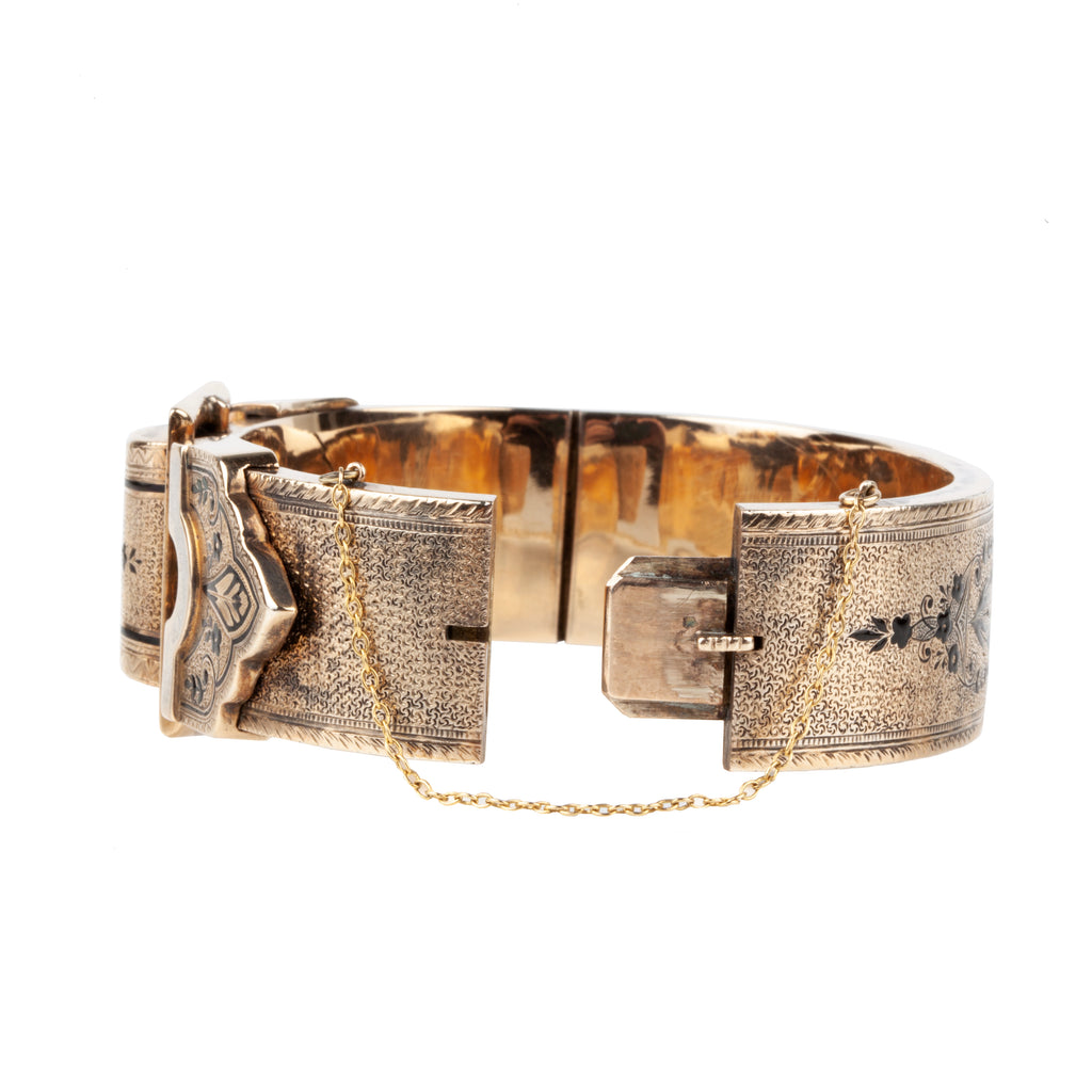 Victorian era gold tracery buckle bracelet