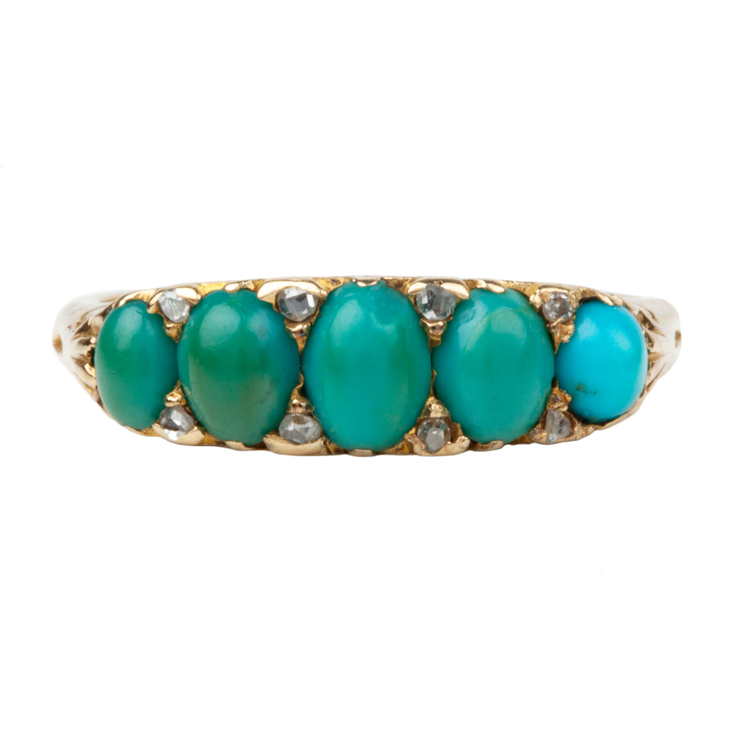 Victorian 5 Stone Turquoise Ring