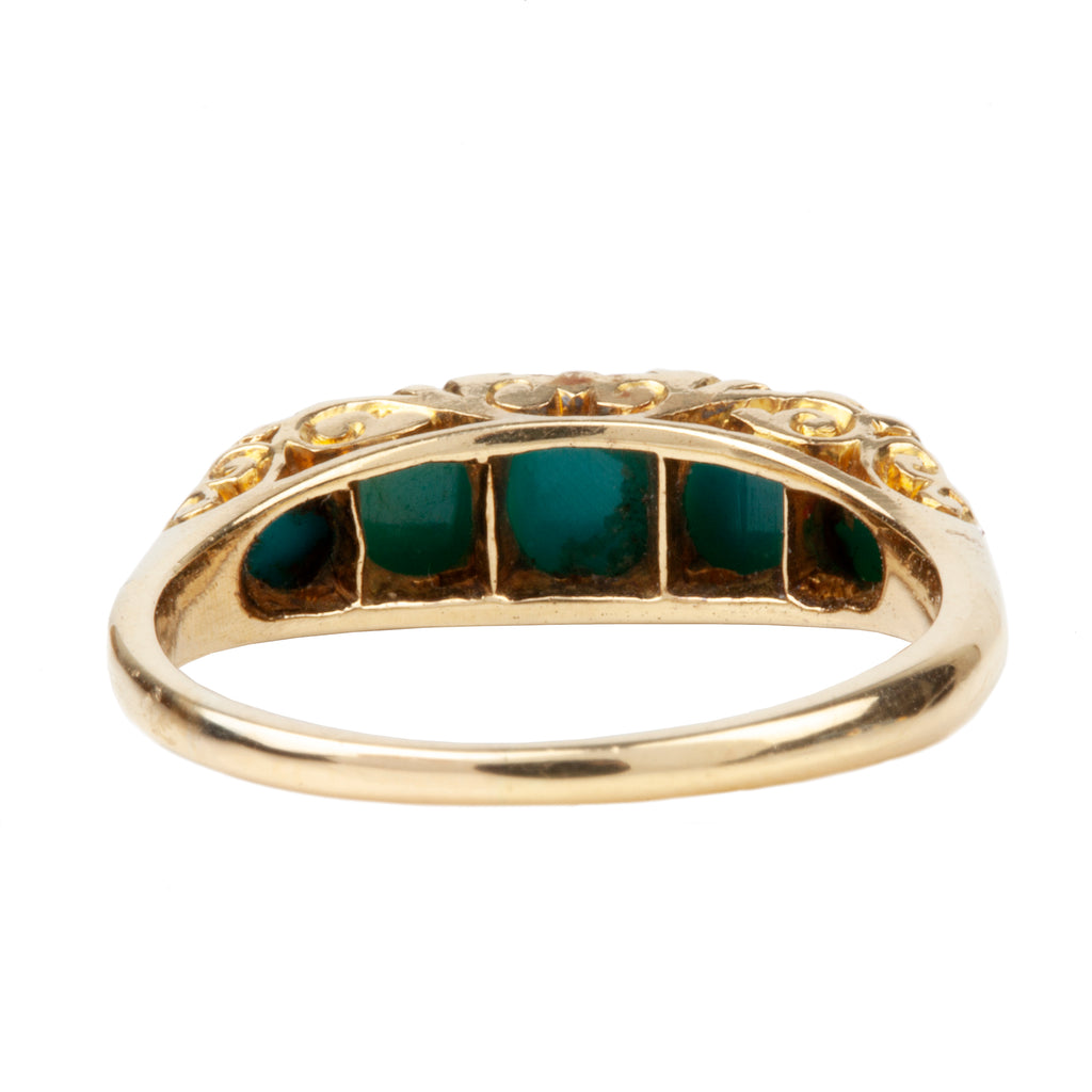 Victorian 5 Stone Turquoise Ring