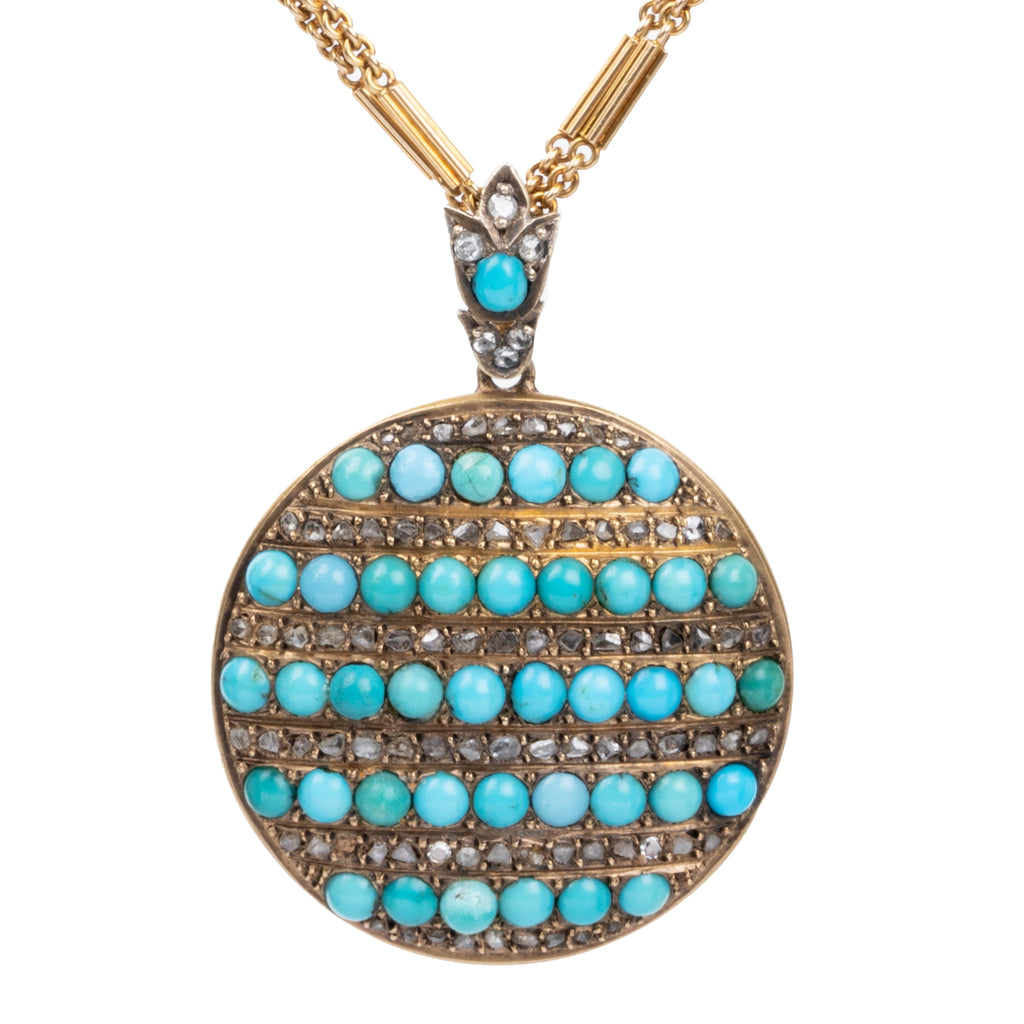 19th Century Persian Turquoise and Diamond locket