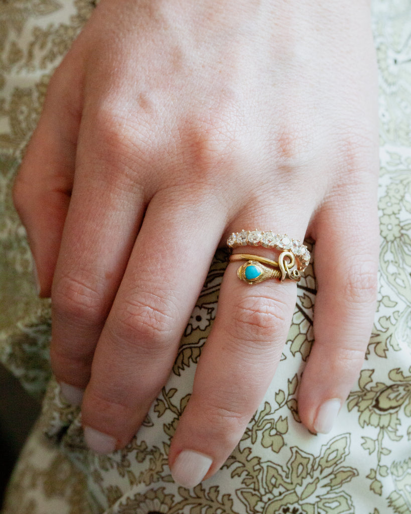 Victorian Turquoise Snake Ring