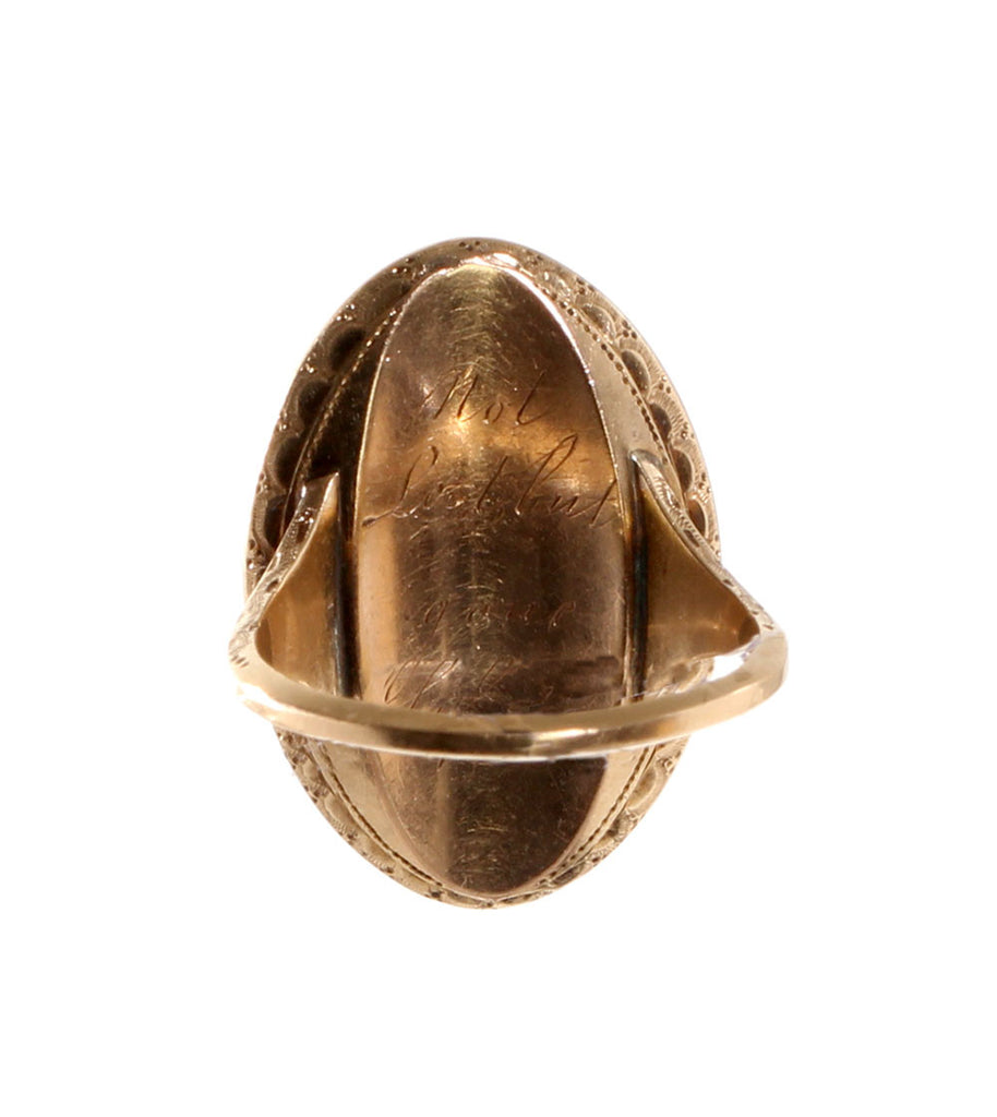 Georgian Navette Urn Mourning Ring "Not lost but gone before"