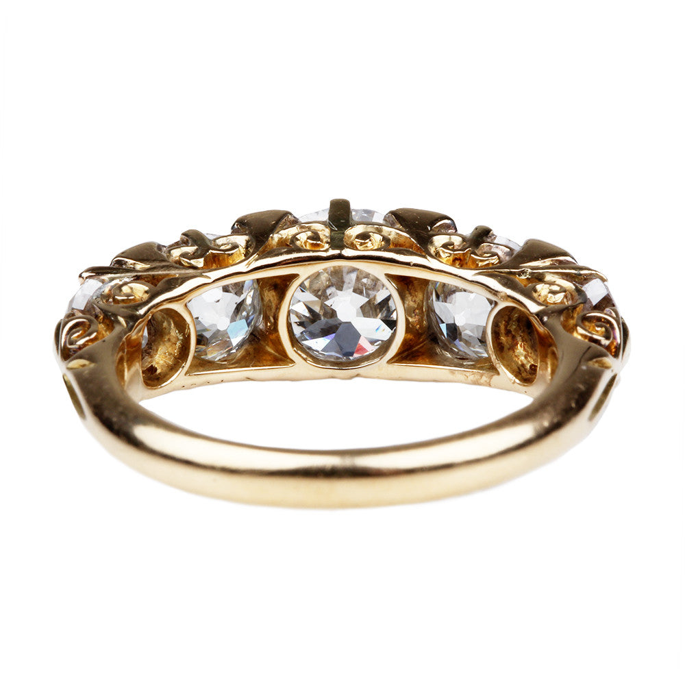 Late Victorian 4 Carat Five Stone Diamond Ring