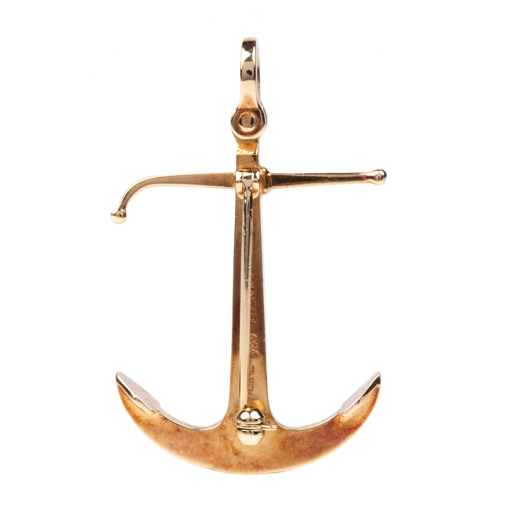 19th Century Gold Anchor Pendant