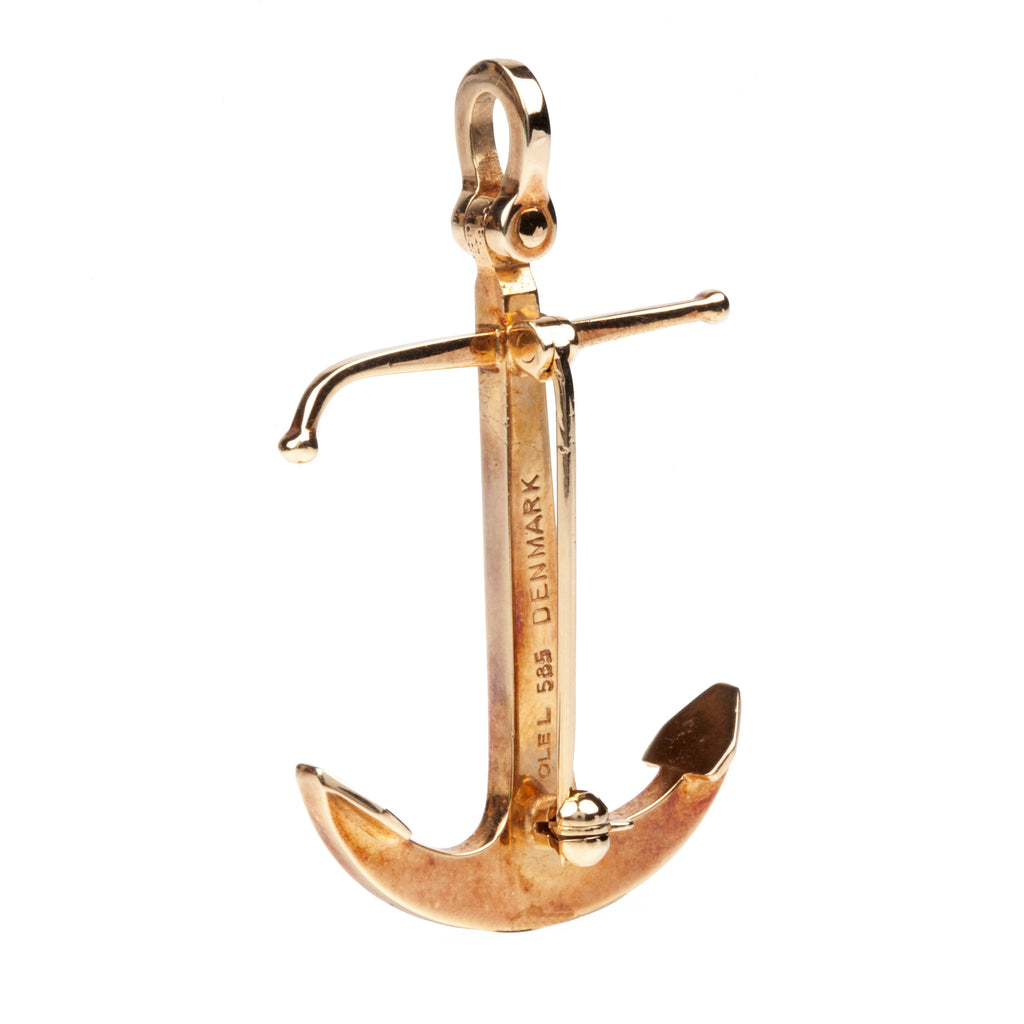 19th Century Gold Anchor Pendant