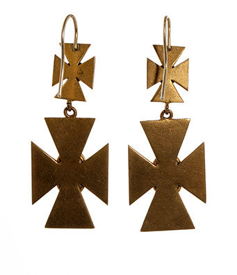 Victorian Maltese Cross Earrings
