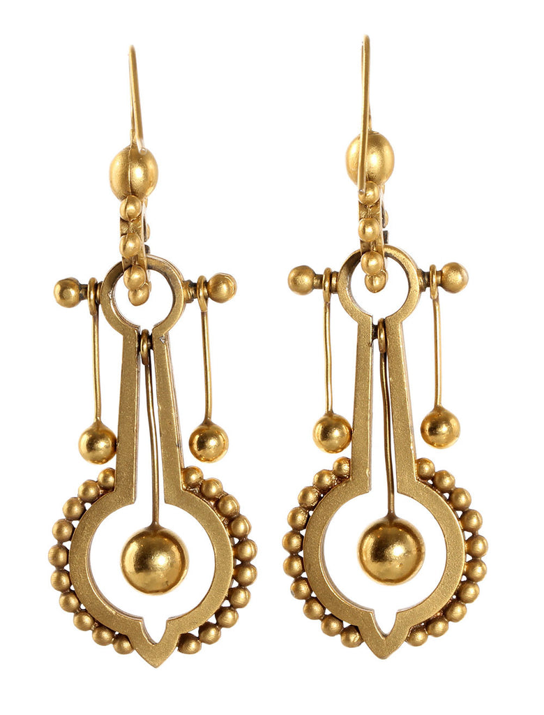 Victorian Long Gold Earrings