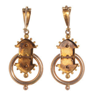 Victorian Gold Studded Earrings