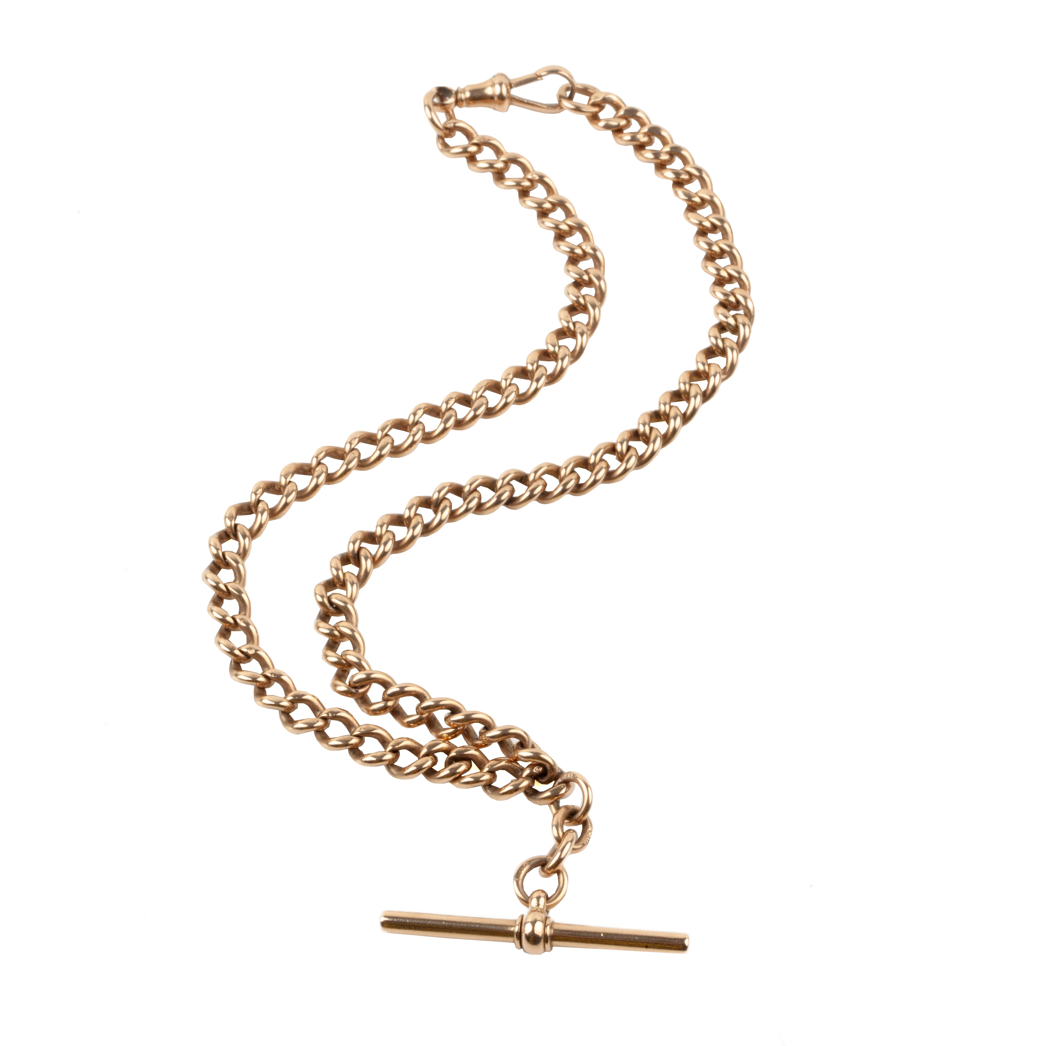 Edwardian 15ct Gold Curb Link Albert Chain, 16.5”, 45.5g, Circa 1910 For  Sale at 1stDibs