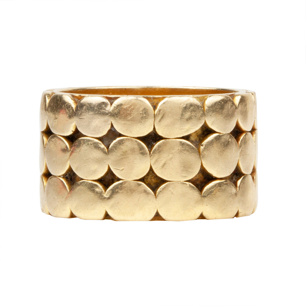 Vintage heavy gold pattern ring