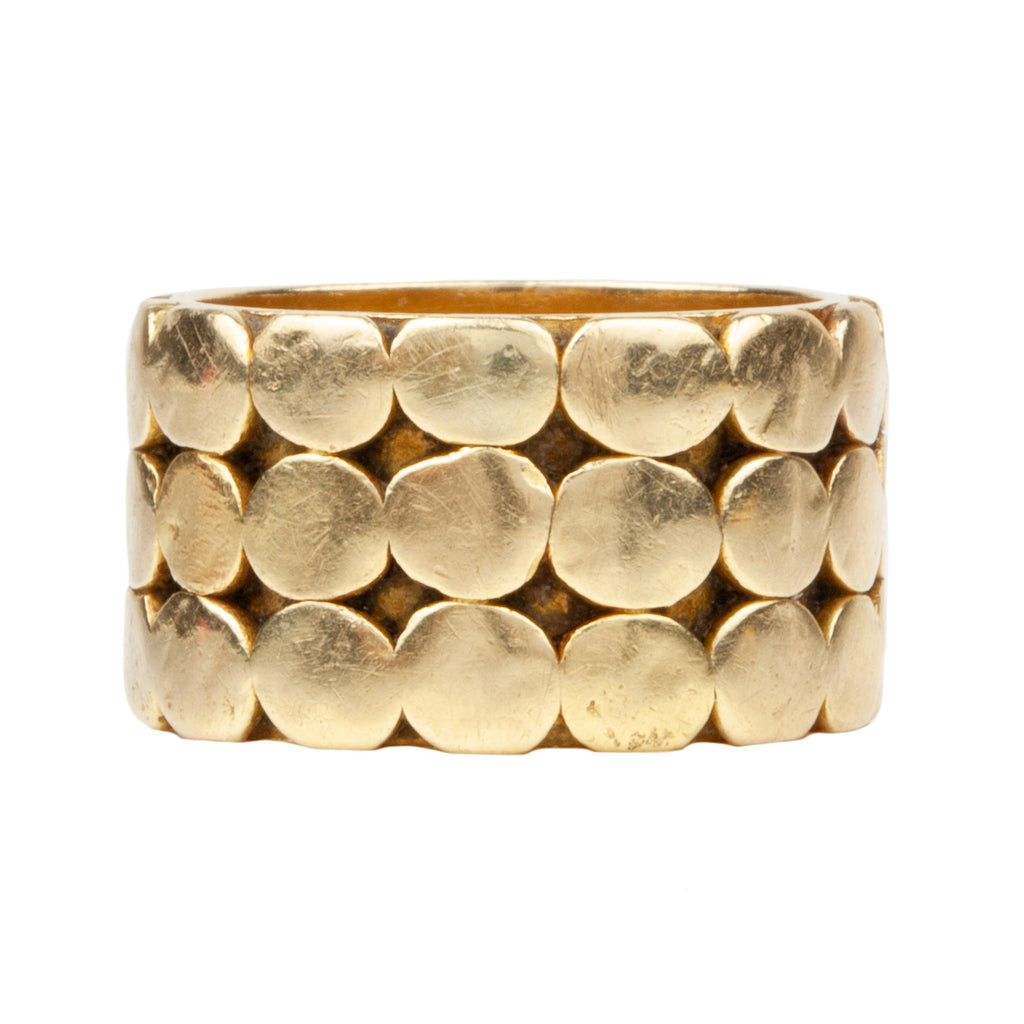 Vintage heavy gold pattern ring
