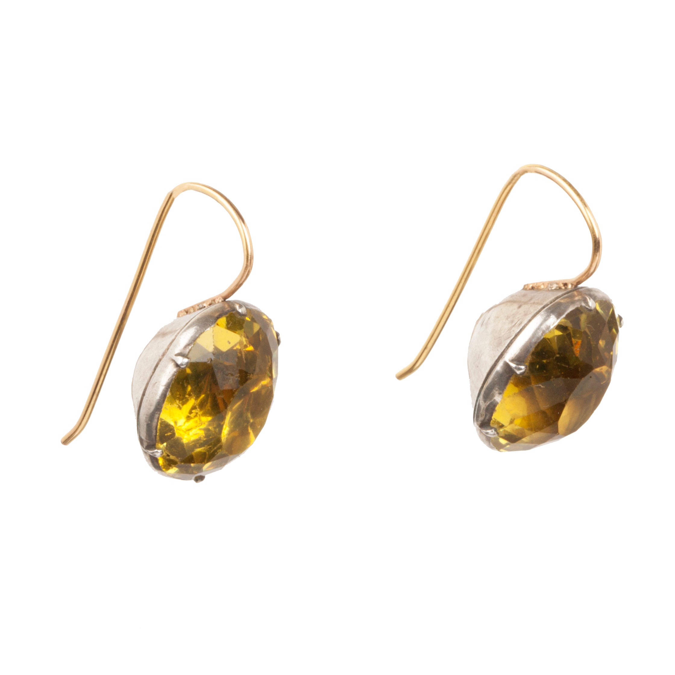 Georgian Yellow Oval Paste Earrings – Bell and Bird