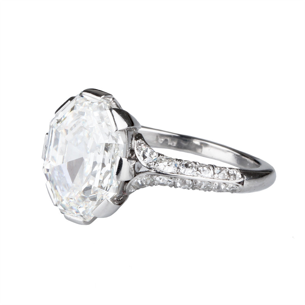 Edwardian Inspired Octagonal Old Mine Cut Diamond Ring
